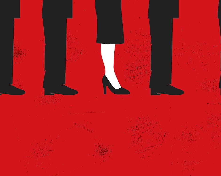 Silhouette of legs waiting in line